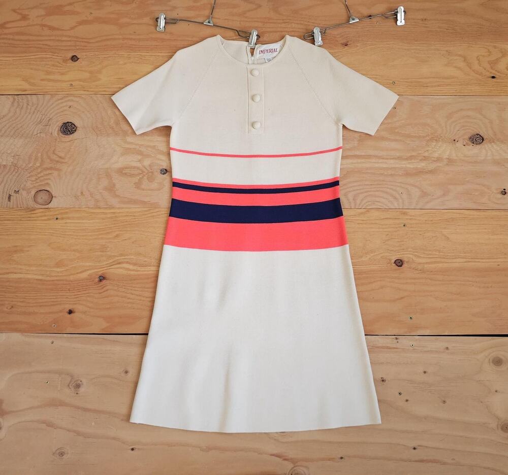 Imperial Wool Dress sz 12 Mod Zip Closure 1960s